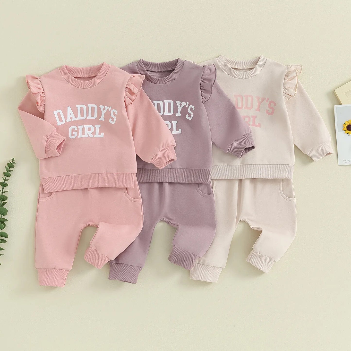 Daddy's Girl Ruffle Sweatshirt + Sweatpants