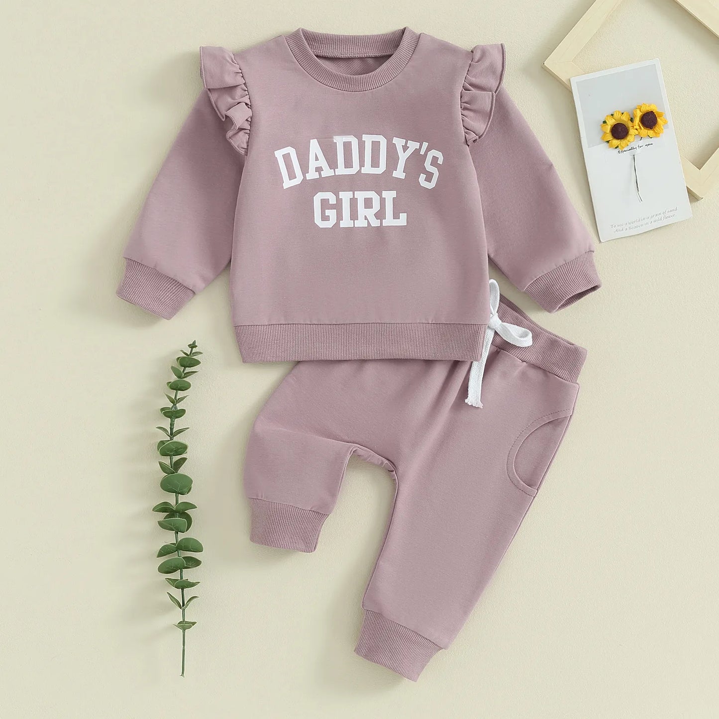 Daddy's Girl Ruffle Sweatshirt + Sweatpants
