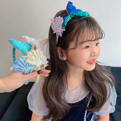 Girls Sequins Mermaid Tail Hairbands
