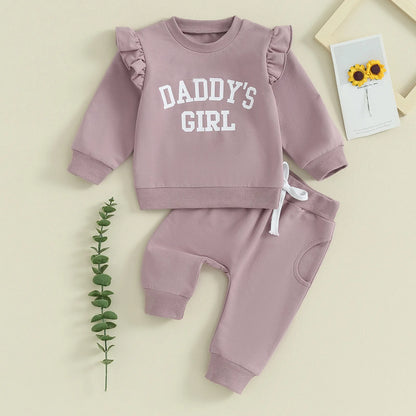 Daddy's Girl Ruffle Sweatshirt + Sweatpants